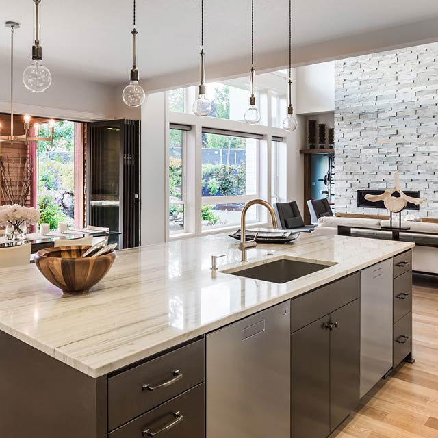 working in Kitchen