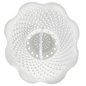 Hair Catcher Bathroom Tub Strainer in White Hair Catcher Bathroom Tub Strainer in White