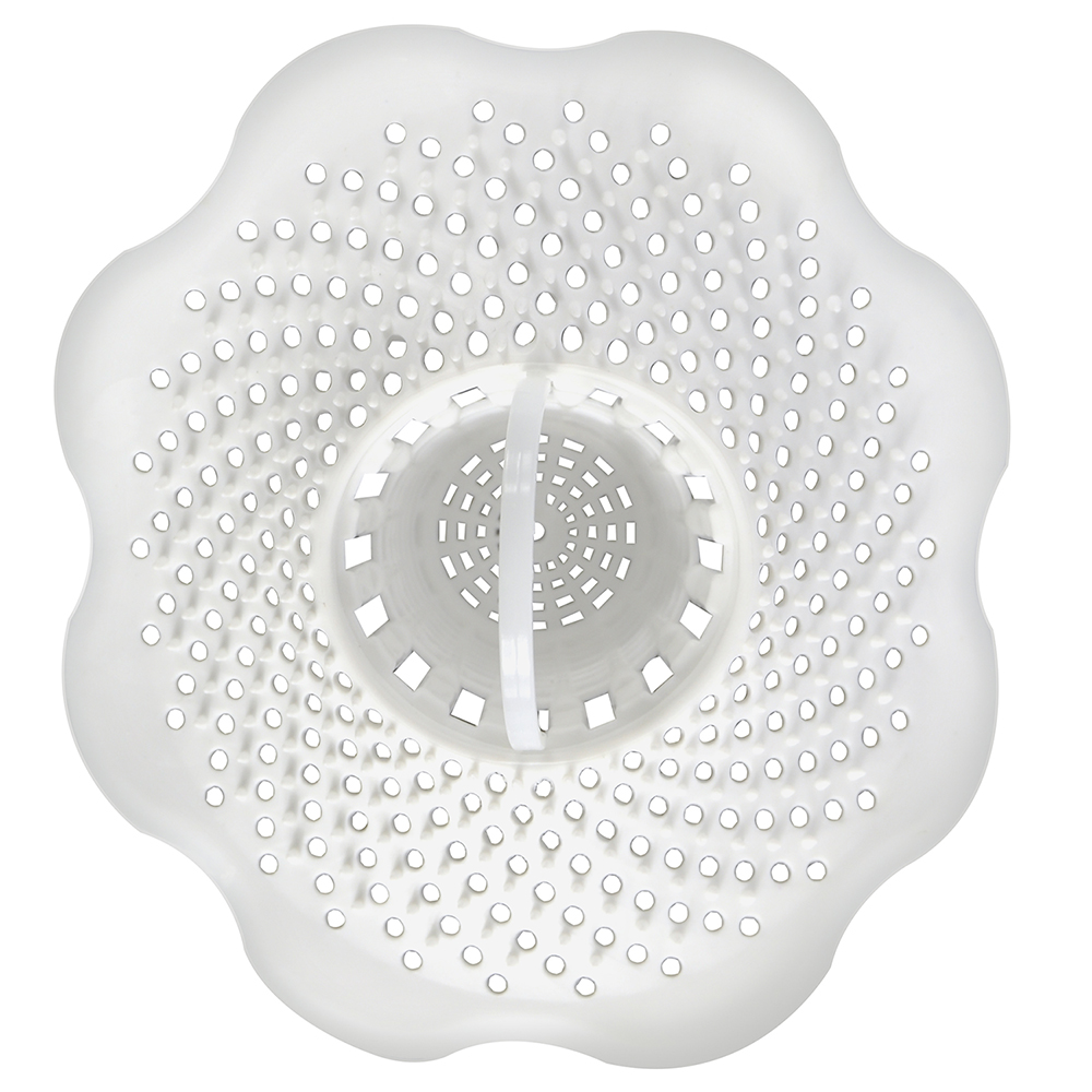 Hair Catcher Bathroom Tub Strainer in White Hair Catcher Bathroom Tub Strainer in White