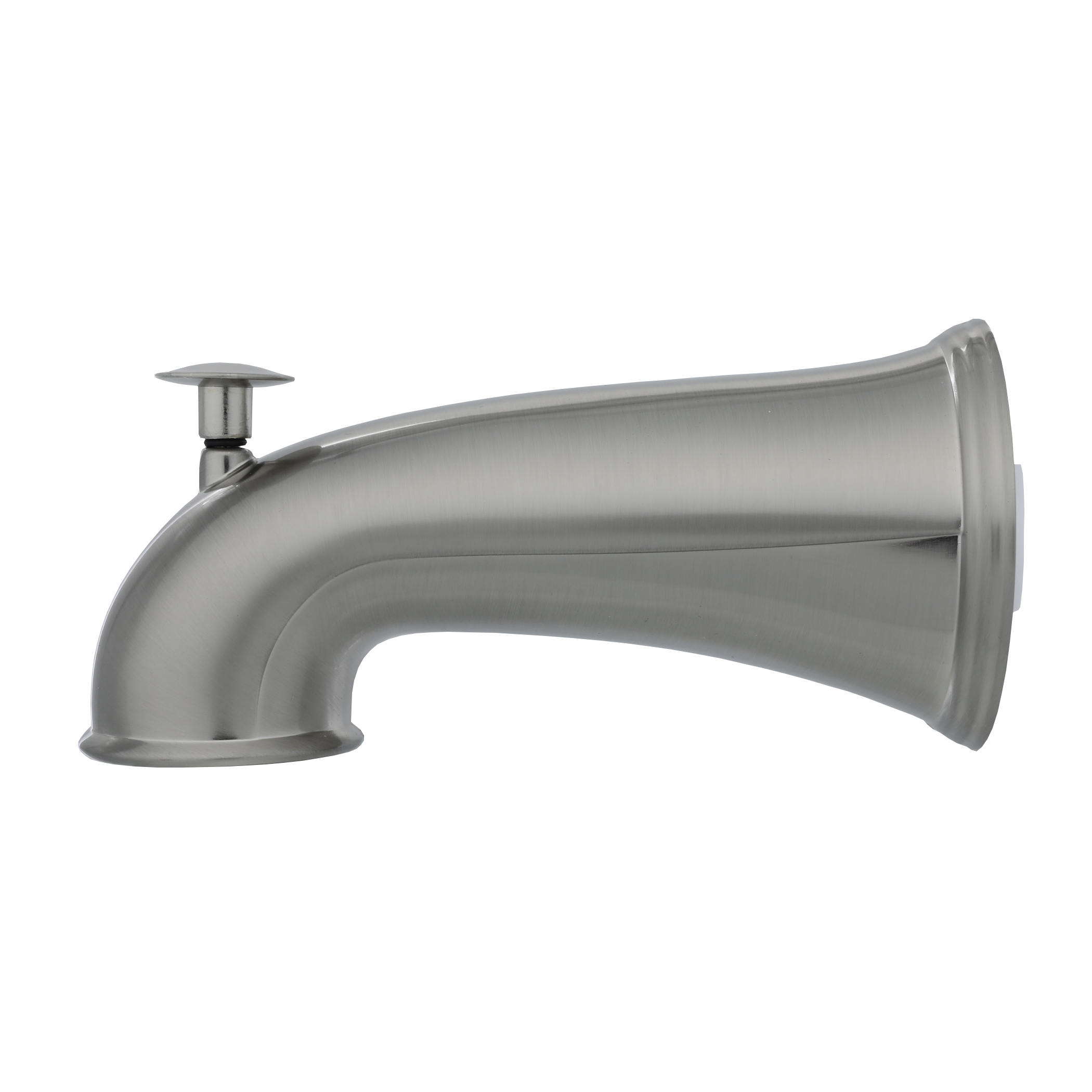 6 in. Decorative Tub Spout with Pull Up Diverter in Brushed Nickel