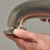 1st image of 8 in. Decorative Tub Spout with Pull Down Diverter in Brushed Nickel