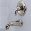 4th image of 8 in. Decorative Tub Spout with Pull Down Diverter in Brushed Nickel