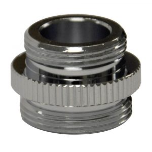 3/8 in.-18 IPSM x 55/64 in.-27M Small Snap Coupling Dishwasher Aerator Adapter in Chrome