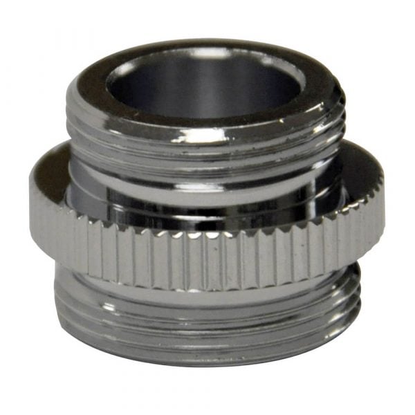3/8 in.-18 IPSM x 55/64 in.-27M Small Snap Coupling Dishwasher Aerator Adapter in Chrome