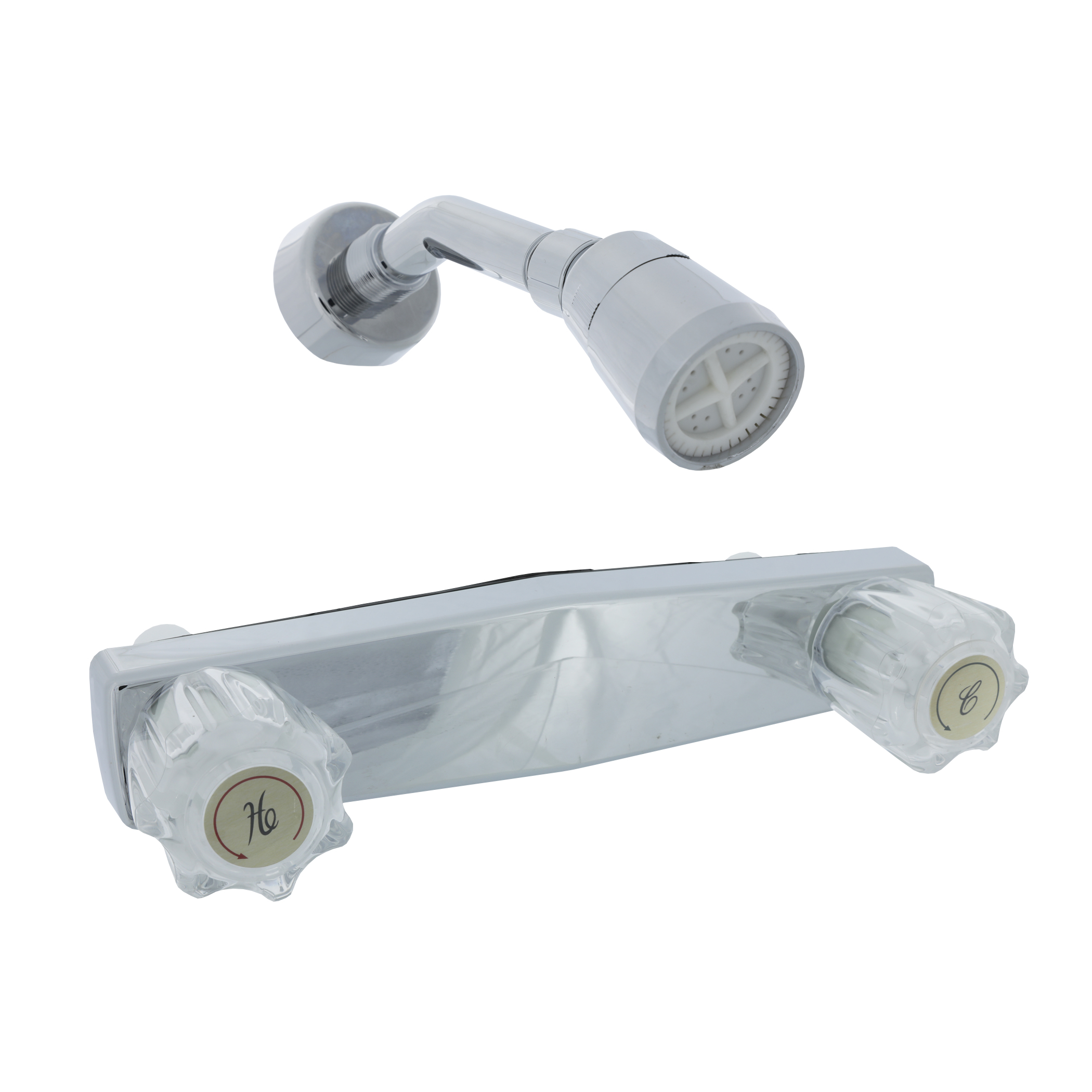 WMF RV / Camper / Mobile Home Tub & Shower Faucet - Smoke Handles, 4 Inch Center, Wall Mount