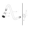 4th image of 11 in. S-Style Shower Arm and Flange in Chrome