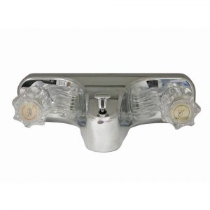 8 in. Mobile Home Off-Set Tub/Shower Faucet with Knob Handles in Chrome 8 in. Mobile Home Off-Set Tub/Shower Faucet with Knob Handles in Chrome