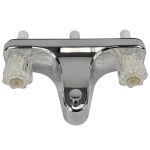 8 in. Mobile Home Center-Set Tub/Shower Faucet with Clear Knob Handles in Chrome 8 in. Mobile Home Center-Set Tub/Shower Faucet with Clear Knob Handles in Chrome