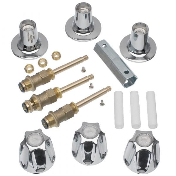 Tub/Shower 3-Handle Remodeling Kit for Price Pfister Verve in Chrome