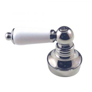Universal Lever Handle in Chrome with White Tip Universal Lever Handle in Chrome with White Tip