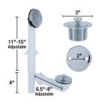 3rd image of Twist and Turn Tub Drain Kit with Chrome Trim