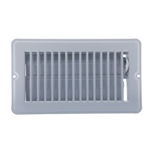 4 in. x 8 in. Steel Floor Register with 7/8 in. Drop in White