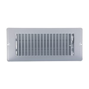 4 in. x 10 in. Steel Floor Register with 1-5/16 in. Drop in White