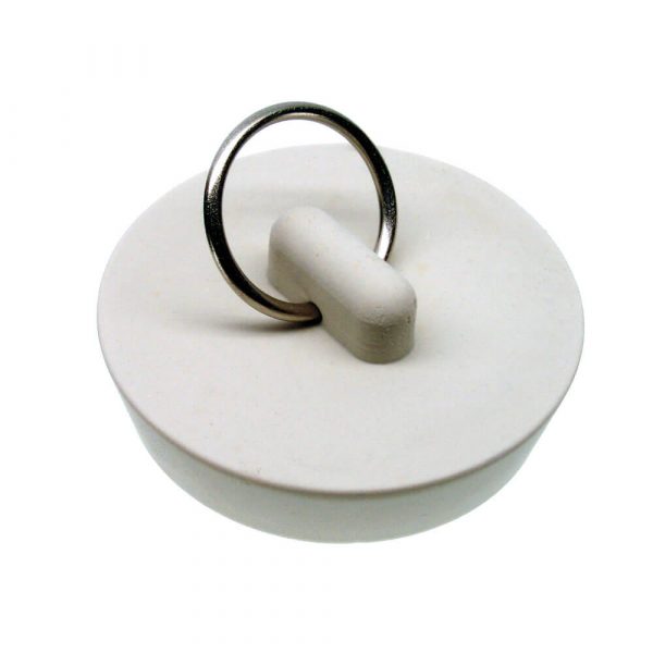1-5/8 in. Rubber Drain Stopper in White (1 per Card)