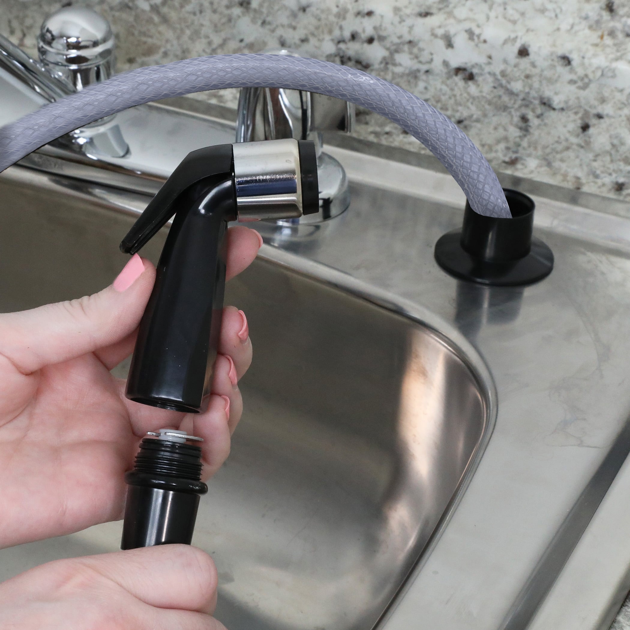 11th image of Kitchen Sink Spray Hose & Head in Black 11th image of Kitchen Sink Spray Hose & Head in Black