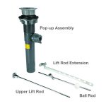 3rd image of Bathroom Plastic Pop-up Assembly in Chrome