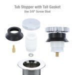 6th image of Touch-Toe Bathtub Drain Stopper in Chrome