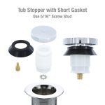 7th image of Touch-Toe Bathtub Drain Stopper in Chrome