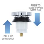 2nd image of Touch-Toe Bathtub Drain Stopper in Chrome