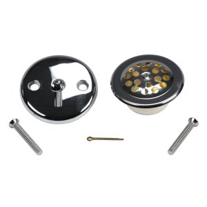 Trip Lever Tub Drain Trim Kit with Overflow in Chrome