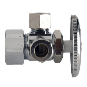 5/8 in. Comp. x 3/8 in. Comp. x 3/8 in. Comp. Dual Outlet Shut-Off Valve 5/8 in. Comp. x 3/8 in. Comp. x 3/8 in. Comp. Dual Outlet Shut-Off Valve
