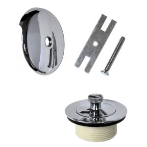 Universal Lift and Turn Tub Drain Trim Kit with Overflow in Chrome Universal Lift and Turn Tub Drain Trim Kit with Overflow in Chrome