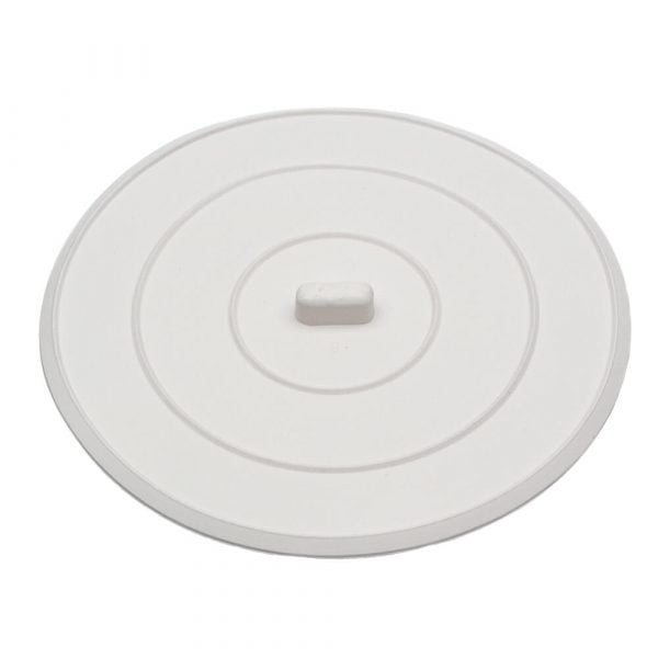 5 in. Flat Suction Sink Stopper in White