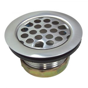 Flat Kitchen Sink Strainer Assembly in Chrome Flat Kitchen Sink Strainer Assembly in Chrome