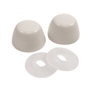 Universal Toilet Bolt Caps in Almond