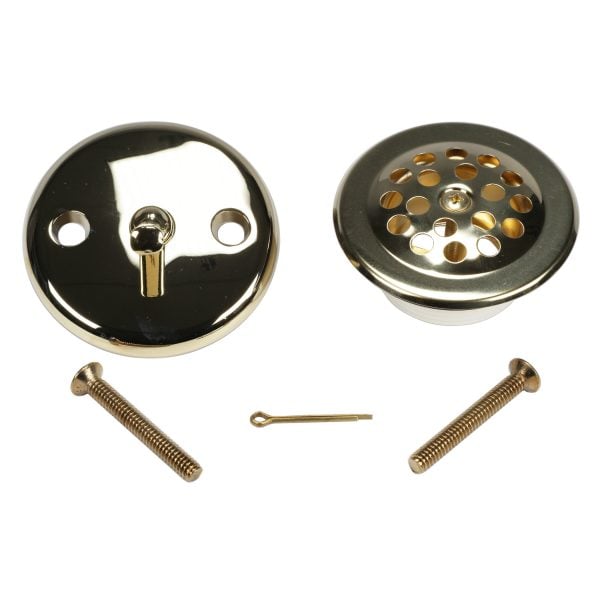 Trip Lever Tub Drain Trim Kit with Overflow in Polished Brass