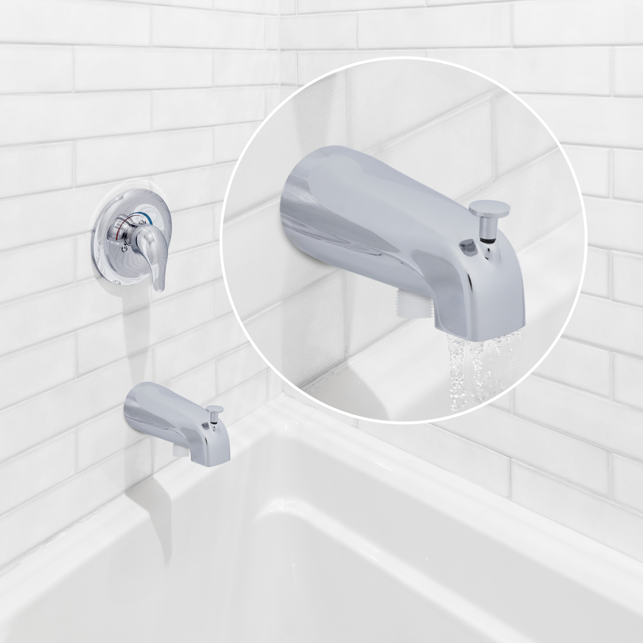 2nd image of Universal Tub Spout with Handheld Shower Connection in Chrome 2nd image of Universal Tub Spout with Handheld Shower Connection in Chrome