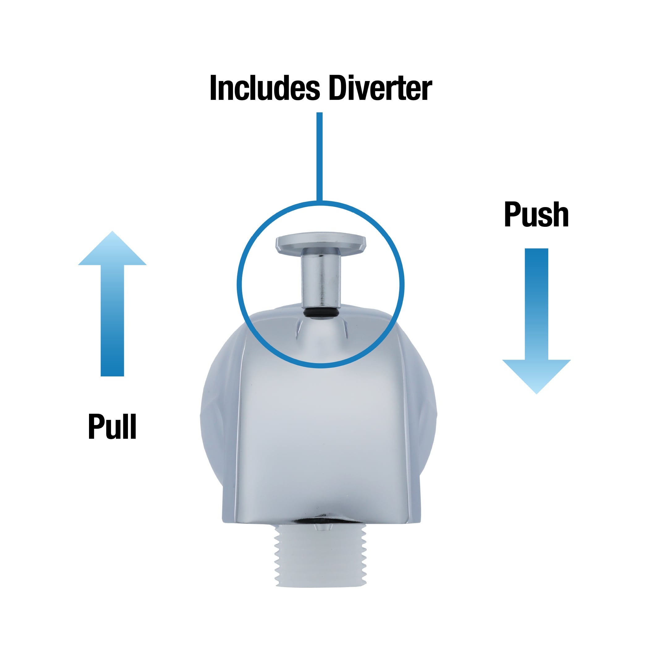 5th image of Universal Tub Spout with Handheld Shower Connection in Chrome 5th image of Universal Tub Spout with Handheld Shower Connection in Chrome