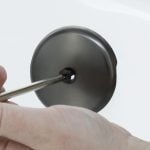 2nd image of Single Hole Bathtub Drain Overflow Plate in Oil Rubbed Bronze