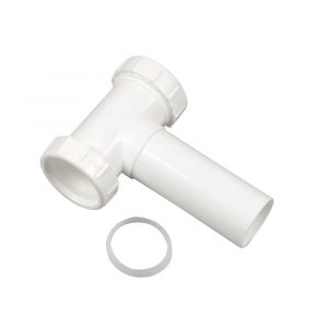 1-1/2 in. Slip Joint Center Outlet Tee in White 1-1/2 in. Slip Joint Center Outlet Tee in White