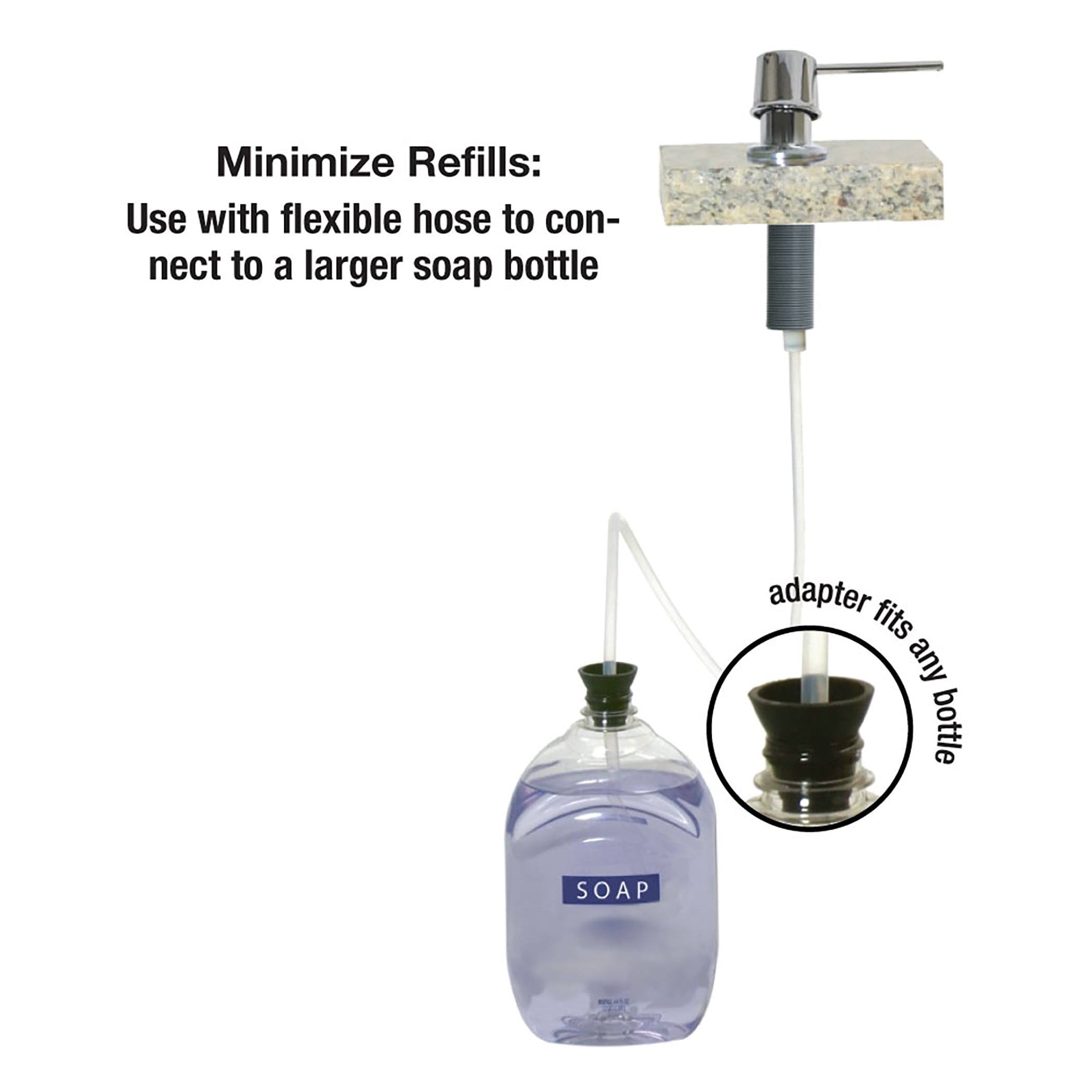 Universal Soap Dispenser with Straight Nozzle in Chrome - Danco