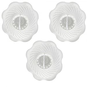 Hair Catcher Bathroom Tub Strainer in White (3-Pack) Hair Catcher Bathroom Tub Strainer in White (3-Pack)