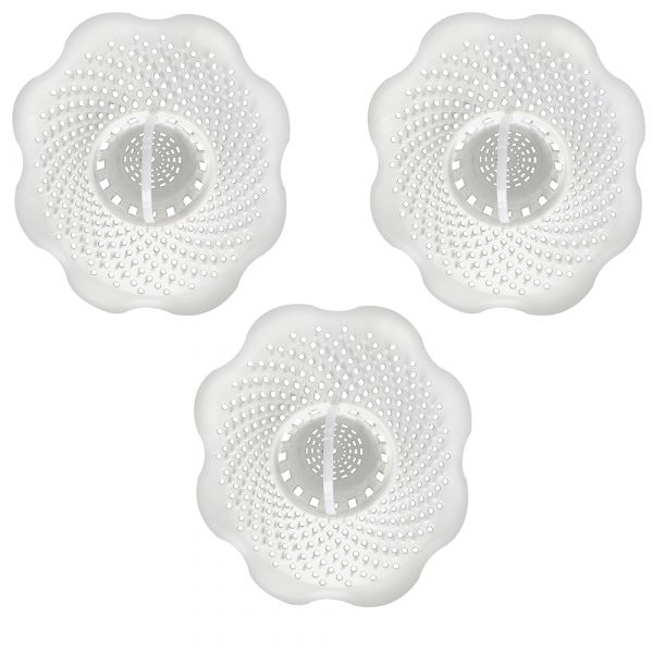 Hair Catcher Bathroom Tub Strainer in White (3-Pack) Hair Catcher Bathroom Tub Strainer in White (3-Pack)