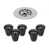 5th image of Hair Catcher Shower Drain Cover in Chrome w/ Hair Catcher Replacement Baskets