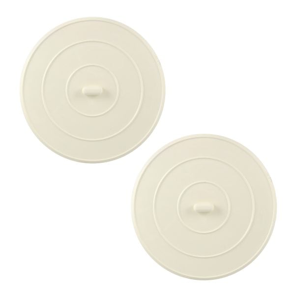 5 in. Flat Suction Sink Stopper in White (2-Pack)