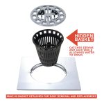 5th image of Square Hair Catcher for Shower Drain in Chrome