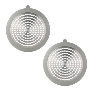 Bathroom Sink/Bathtub Hair Catcher & Drain Protector in Brushed Nickel (2-Pack) Bathroom Sink/Bathtub Hair Catcher & Drain Protector in Brushed Nickel (2-Pack)