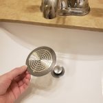 6th image of Bathroom Sink/Bathtub Hair Catcher & Drain Protector in Brushed Nickel (2-Pack)