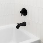 1st image of 6 in. Decorative Tub Spout with Pull Up Diverter in Matte Black