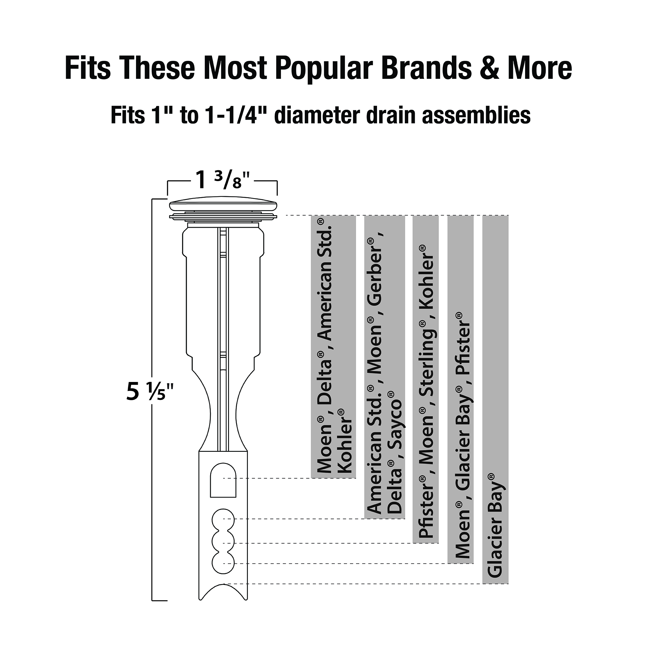 5th image of Bathroom Pop-up Stopper Replacement for Pop-up Drain Assemblies in Chrome 5th image of Bathroom Pop-up Stopper Replacement for Pop-up Drain Assemblies in Chrome