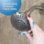 4th image of 5-Spray Water-Saving Shower Head in Brushed Nickel
