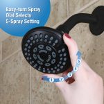 4th image of 5-Spray Water-Saving Shower Head in Matte Black