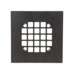 1st image of Square Snap-In Shower Drain Cover in Oil Rubbed Bronze