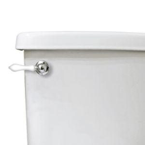 Universal Decorative Toilet Handle in Chrome with White Handle