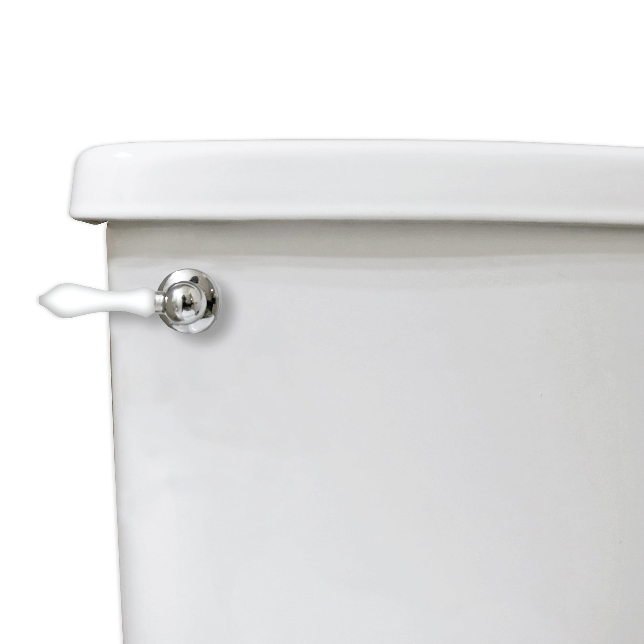 Universal Decorative Toilet Handle in Chrome with White Handle