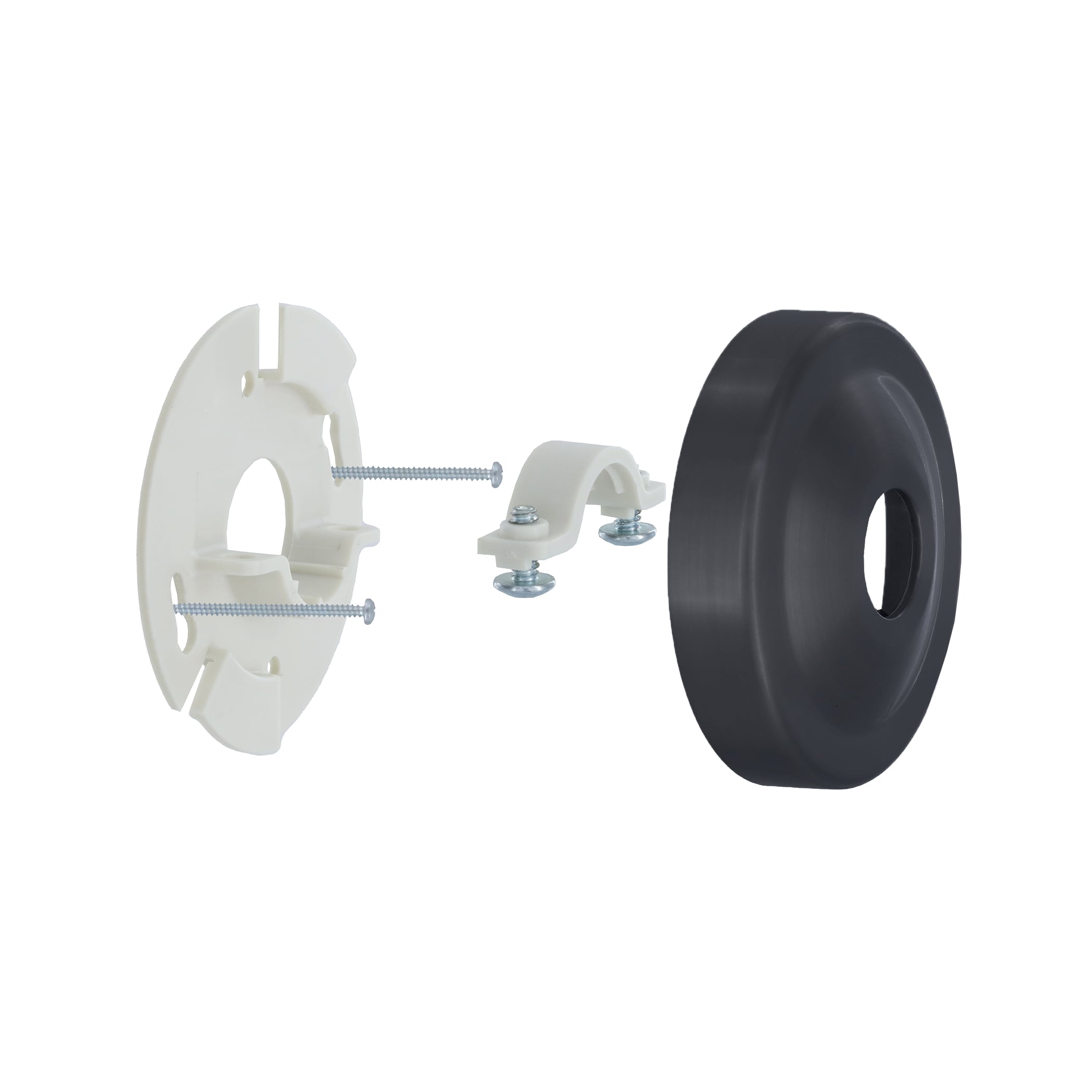 Shower Arm Bracket Stabilizer in Matte Black Shower Arm Bracket Stabilizer in Matte Black